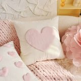 Roomtery Pink Plush Hearts Cushion Cover, view 4