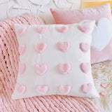 Roomtery Pink Plush Hearts Cushion Cover, view 6