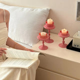 Roomtery Pink Swirl Glass Candle Holder, view 6