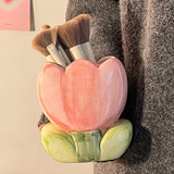 Roomtery Pink Tulip Ceramic Pen Holder, view 3