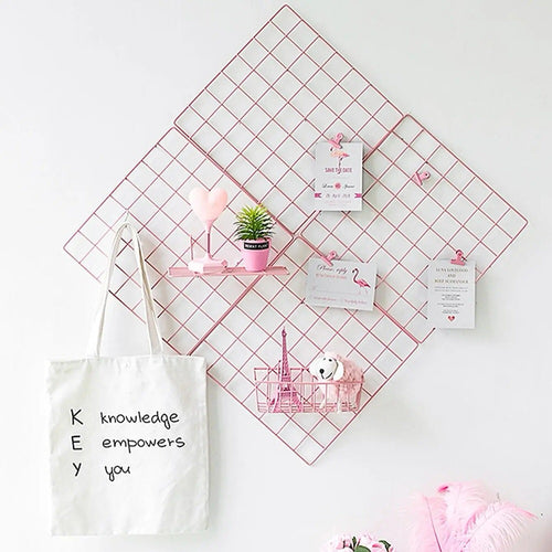 Roomtery Pink Wall Grid Organizer