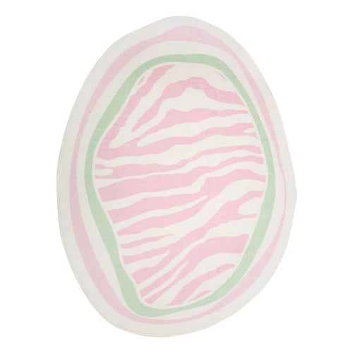 Roomtery Pink Zebra Print Accent Rug