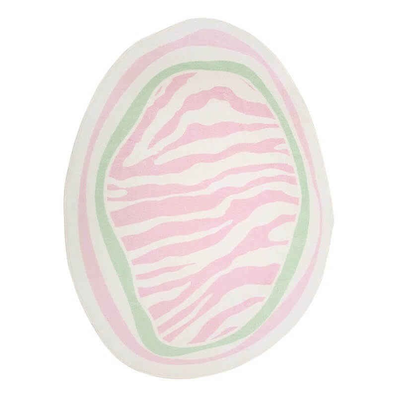 Roomtery Pink Zebra Print Accent Rug