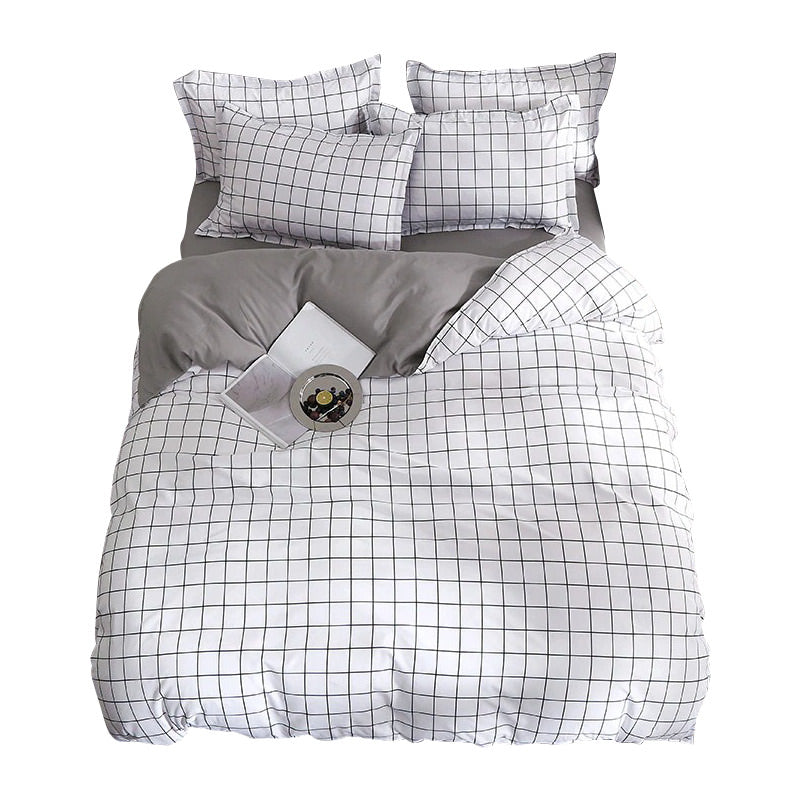 Roomtery Plain Grid Bedding Set