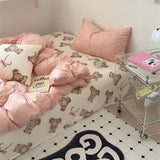 Roomtery Plush Bears Print Soft Girl Bedding Set, view 2