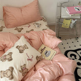 Roomtery Plush Bears Print Soft Girl Bedding Set, view 3
