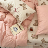 Roomtery Plush Bears Print Soft Girl Bedding Set, view 4