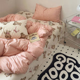 Roomtery Plush Bears Print Soft Girl Bedding Set, view 5