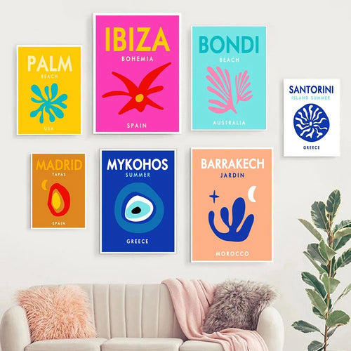 Roomtery Preppy Cities Bright Canvas Posters