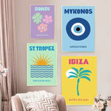 Roomtery Preppy Cities Pastel Canvas Posters, view 2