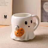 Roomtery Pumpkin Ghost Halloween Mug, view 3