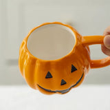 Roomtery Pumpkin Witch Hat Ceramic Mug with Lid, view 6