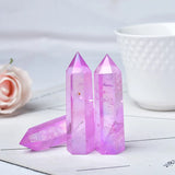 Roomtery Purple Aura Clear Quartz Crystal Tower, view 3