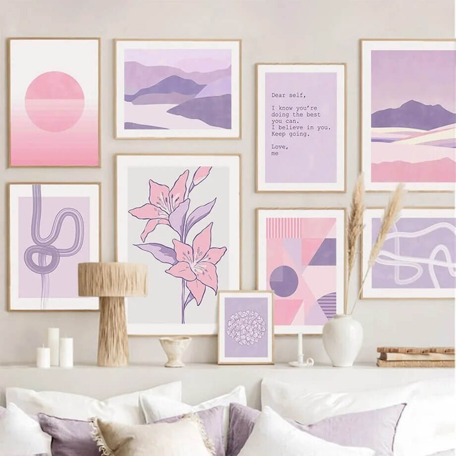 Roomtery Purple Minimal Art Canvas Posters