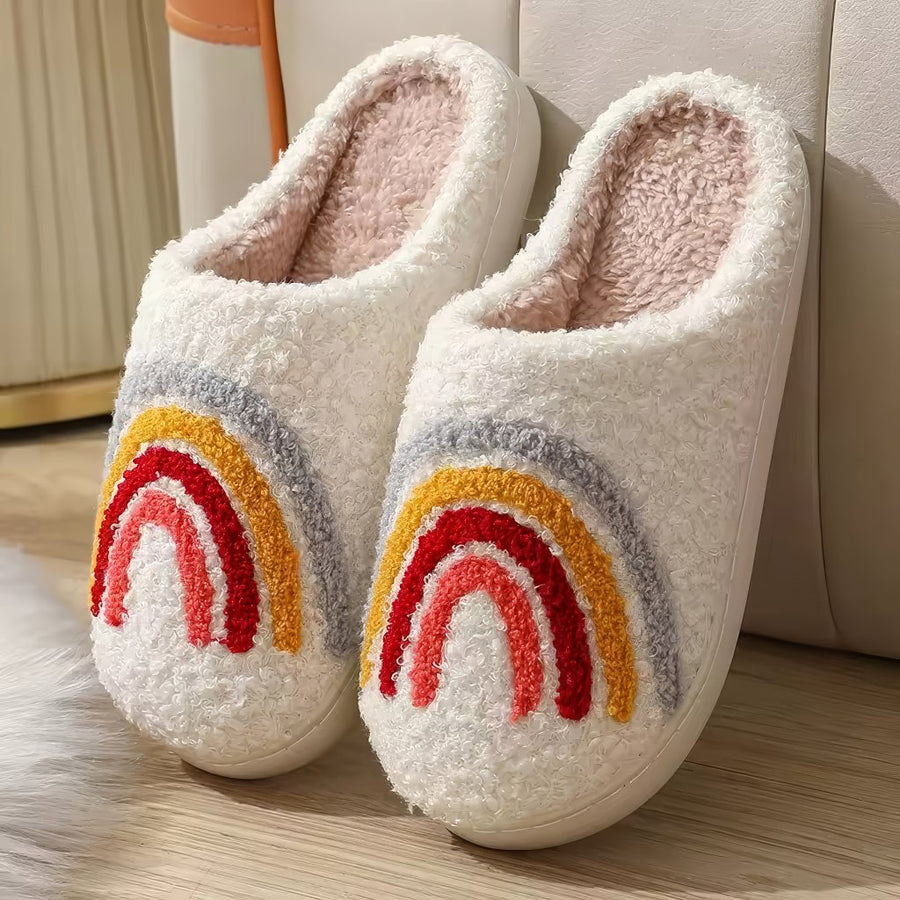 Roomtery Rainbow Soft Plush House Slippers