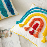 Roomtery Rainbow Tassels Cushion Cover, view 2