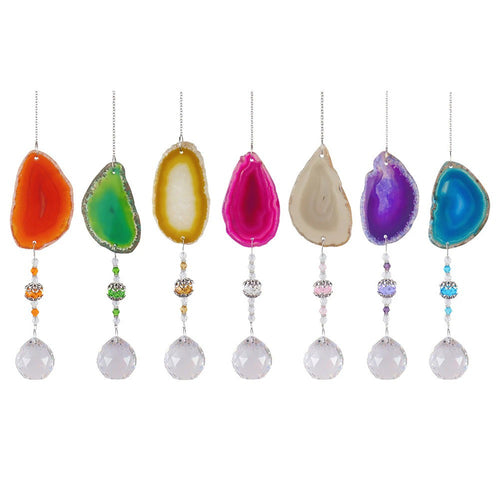 Roomtery Raw Stone Cut Crystal Suncatcher