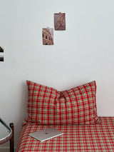 Roomtery Red Christmas Plaid Bedding Set, view 5