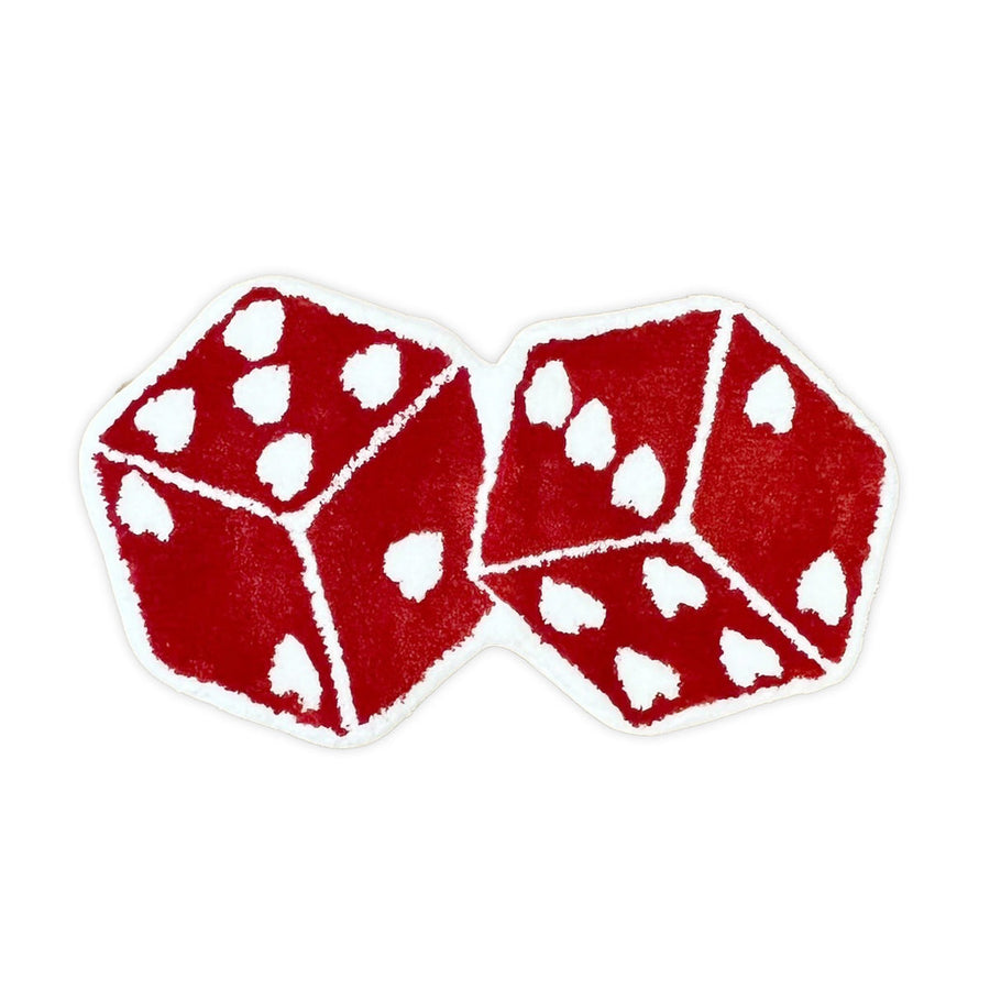 Roomtery Red Hearts Dice Aesthetic Tufted Accent Rug