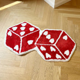 Roomtery Red Hearts Dice Aesthetic Tufted Accent Rug, view 3
