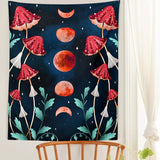 Roomtery Red Moon Mushrooms Tapestry, view 3