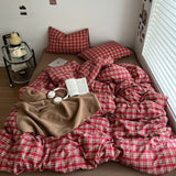 Roomtery Red Plaid Aesthetic Bedding Set, view 2