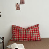 Roomtery Red Plaid Aesthetic Bedding Set, view 6