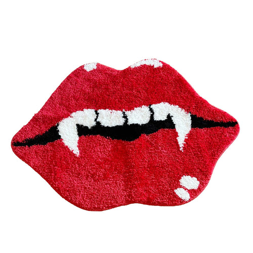 Roomtery Red Vampire Lips Tufted Accent Rug