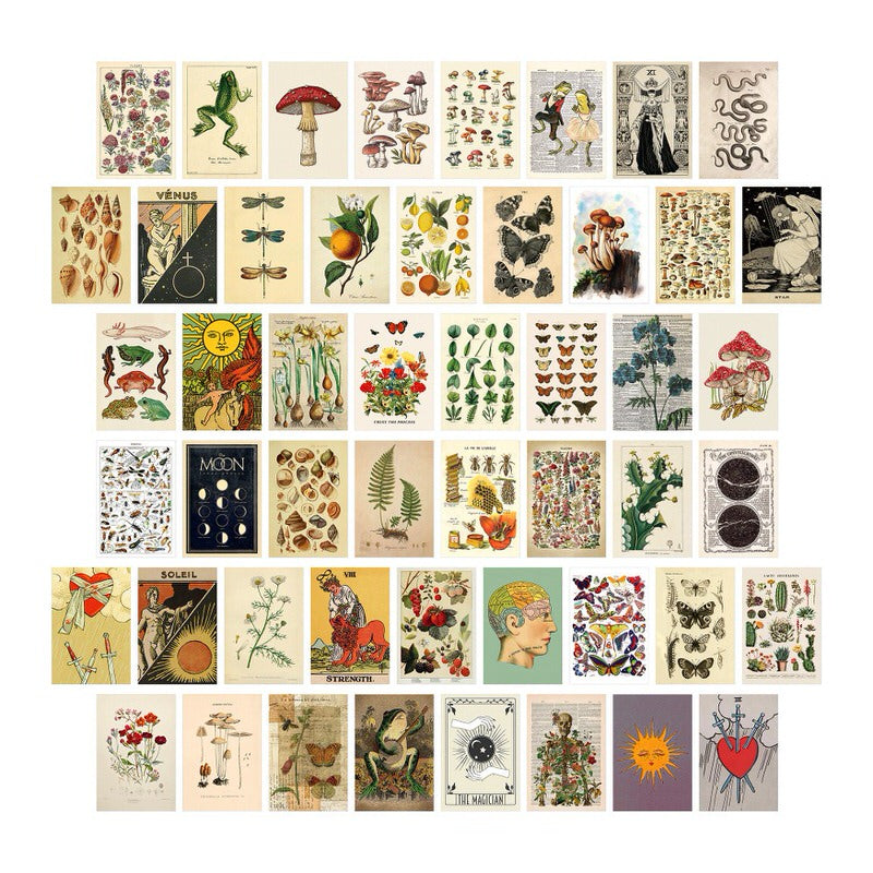 Roomtery Retro Botanical Wall Collage Cards
