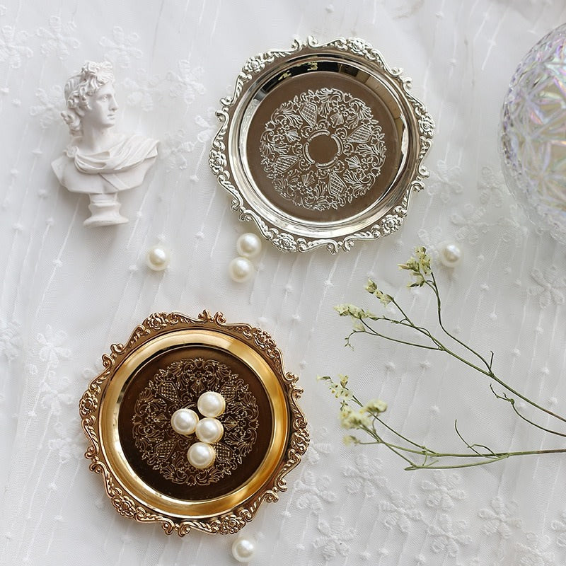 Roomtery Retro Gloss Metal Jewelry Tray