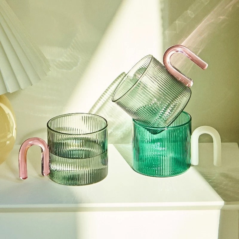 Roomtery Retro Ripple Glass Mug