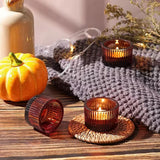 Roomtery Ribbed Glass Tealight Candle Holder Set, view 4