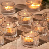 Roomtery Ribbed Glass Tealight Candle Holder Set, view 5