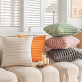 Roomtery Ribbed Velvet Fluffy Throw Pillow Cover, view 2