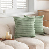 Roomtery Ribbed Velvet Fluffy Throw Pillow Cover, view 3