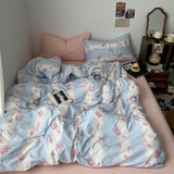 Roomtery Romantic Blue & Pink Floral Lace Bedding Set, view 2