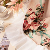 Roomtery Rose Bouquet Ruffle-Trimmed Floral Curtain, view 2