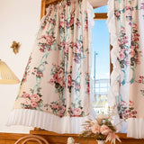 Roomtery Rose Bouquet Ruffle-Trimmed Floral Curtain, view 3