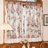 Roomtery Rose Bouquet Ruffle-Trimmed Floral Curtain, view 4