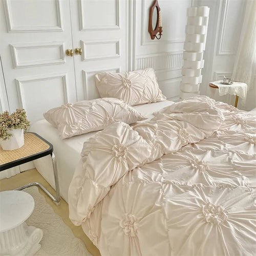 Roomtery Ruffle Flower Duvet Cover Set