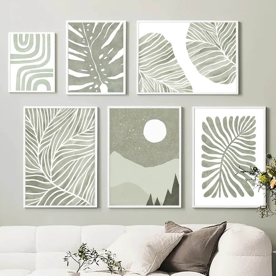 Roomtery Sage Green Aesthetic Ornaments Canvas Posters