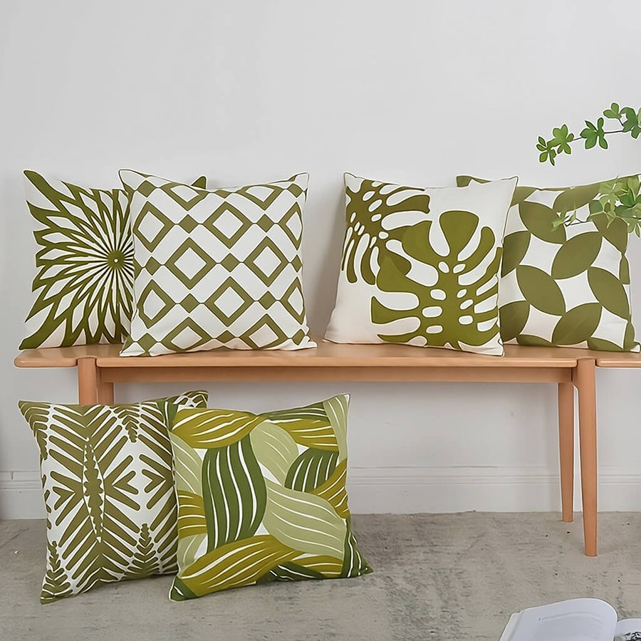 Roomtery Sage Green Embroidery Throw Pillow Cover