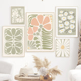 Roomtery Sage Green Flowers Canvas Posters, view 2