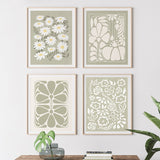 Roomtery Sage Green Flowers Canvas Posters, view 3