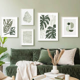 Roomtery Sage Green Monstera Leaves Canvas Posters, view 2