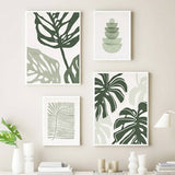 Roomtery Sage Green Monstera Leaves Canvas Posters, view 3