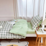 Roomtery Sage Green Plaid Dorm Bedding Set, view 3