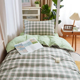 Roomtery Sage Green Plaid Dorm Bedding Set, view 6