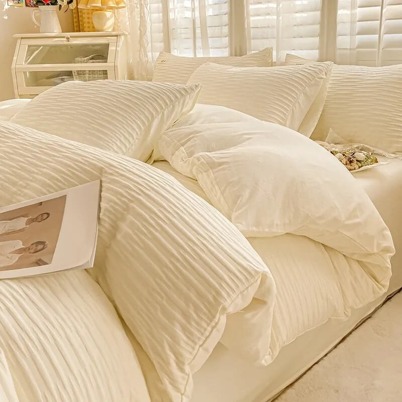 Roomtery Seersucker Fabric Bedding Set
