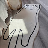 Roomtery Simple Kawaii Cat Accent Bedside Rug, view 2